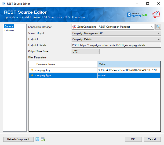  SSIS Zoho Campaigns Source component